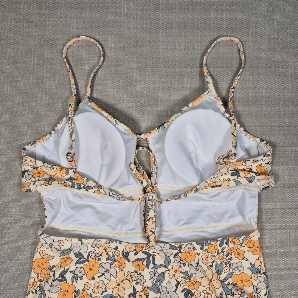 Cupshe Womens Floral Cutout One Piece Swimsuit Yellow Blue Size L New NWT - Picture 11 of 11